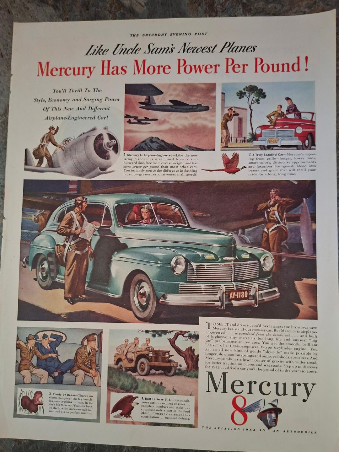 Vintage 1941 Mercury Advertisement