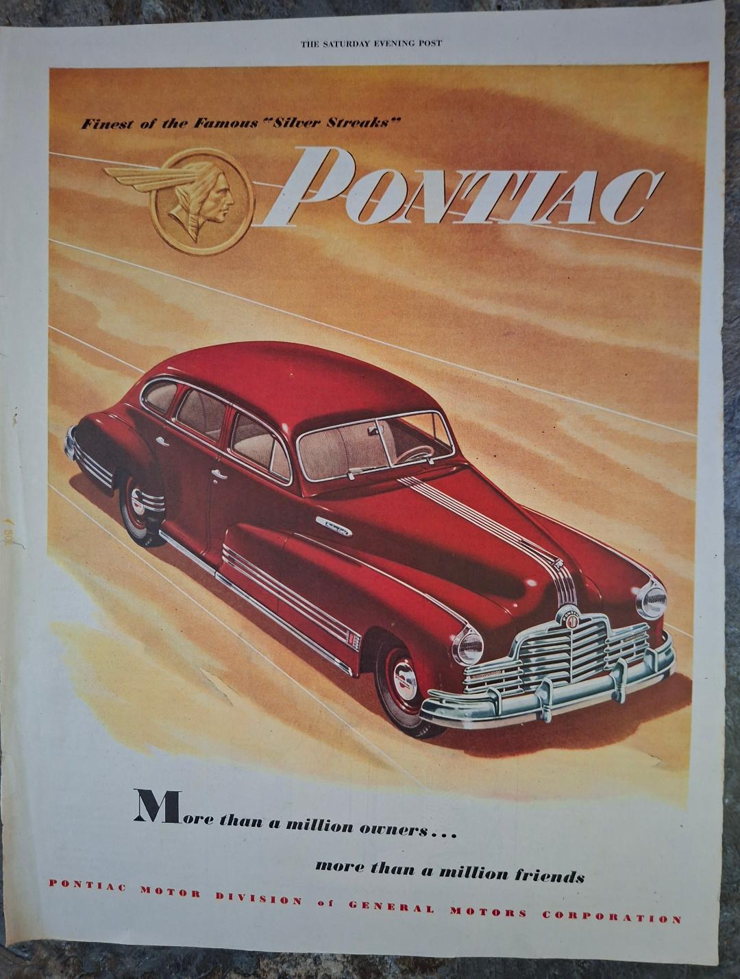 Vintage 1946 Pontiac Advertisement