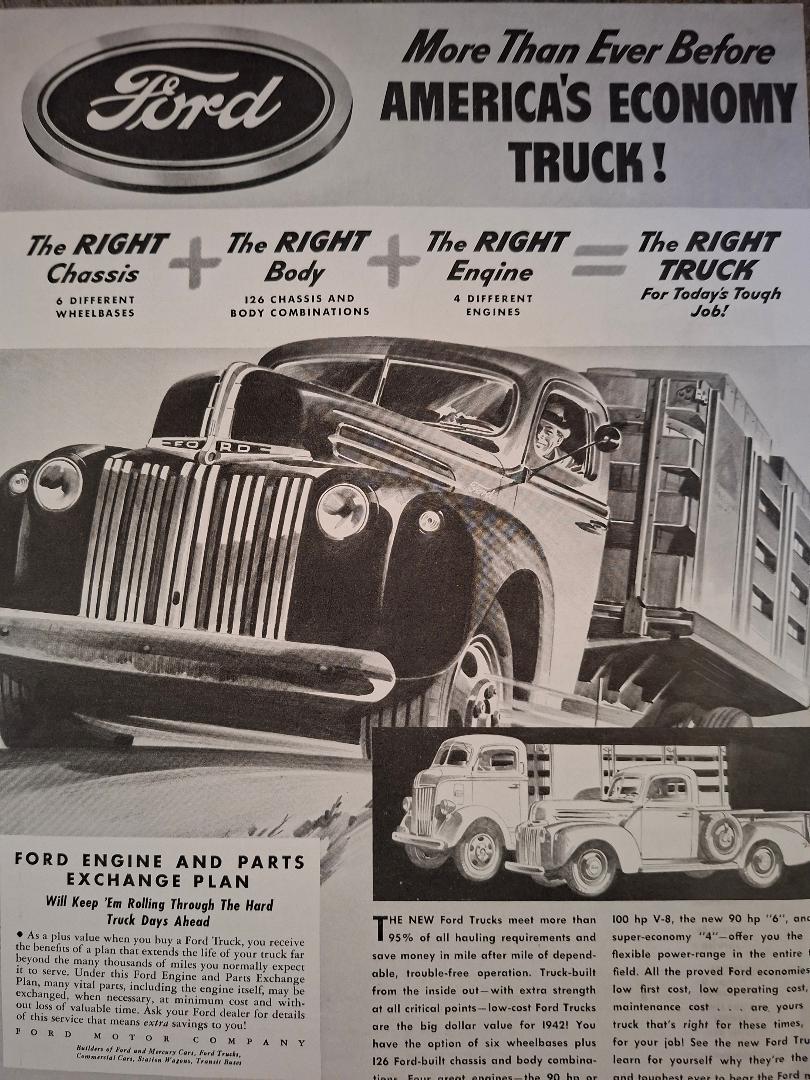 Vintage 1941 Ford Truck Advertisement