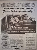 Vintage 1941 Chevrolet Truck Advertisement