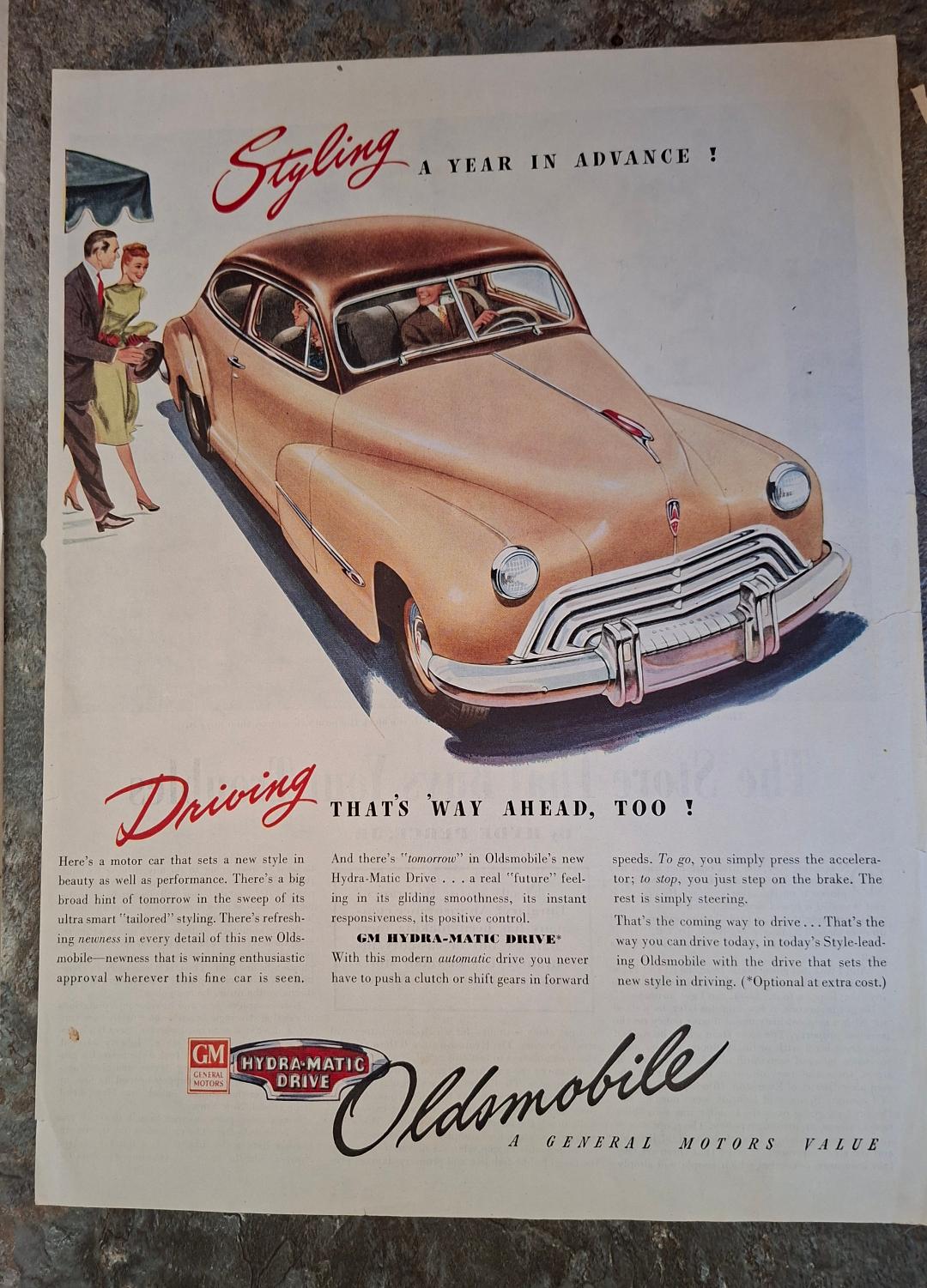 Vintage 1947 Oldsmobile Advertisement
